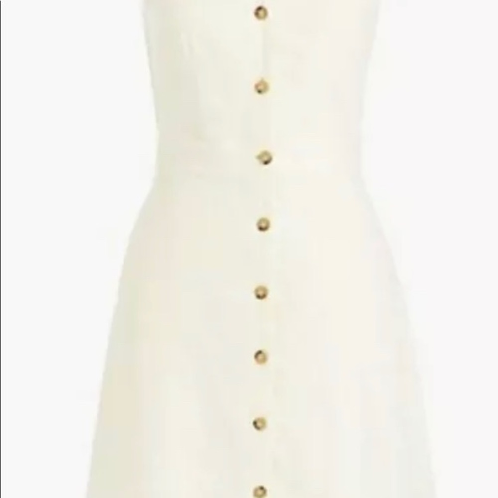 JCrew Linen Button Front Cotton Sleeveless Dress